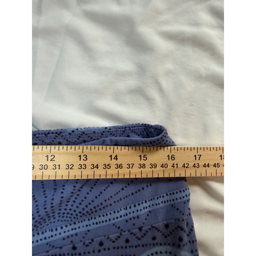 LuLaRoe Leggings Bundle Tall & Curvy TC Floral Geometric Blue Teal 2 Pack - Picture 2 of 14